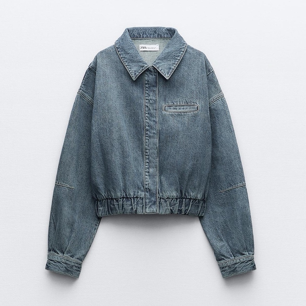 Zara Denim Bomber Jacket